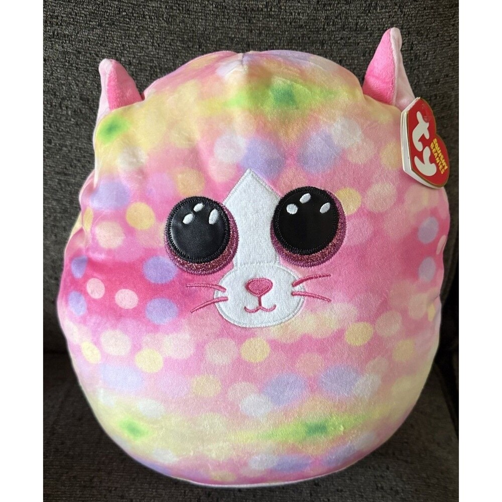 Ty Sonny Squishy Plush Pillow Toy 9 in  pink multi color July 17 Bday NWT